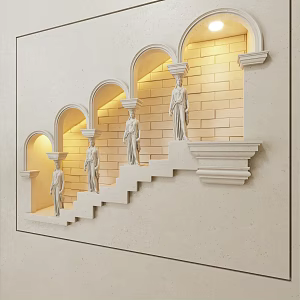 Modern gypsum wall lamp 3d model