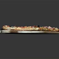 Delicious Pizza on Wooden Tray with Tomato Sauce Olives and Melted Cheese