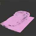 Vintage Green Convertible Car Parked On Damaged Gray Mat Surface