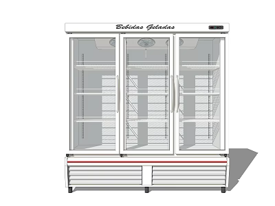 Commercial Display Showcase Shelves with Three Glass Doors and Multiple Layers 3d model