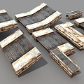 Metal Sheet Pavement Old Road Industrial Pavement 3d model