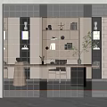 Modern partition glass partition 3d model