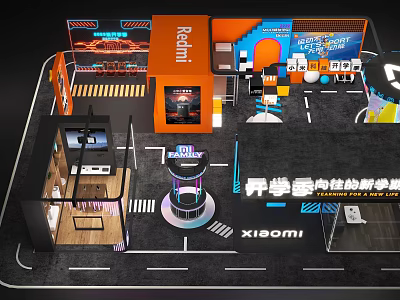 Xiaomi Redmi Exhibition Booth Design For Back To School Season Product 3d model