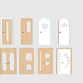 Hinged Doors With Various Designs Different Shapes Color Options And Glass Inserts 3d model