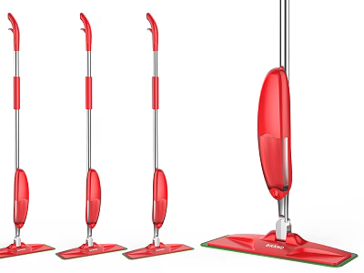 Bathroom Accessories Red Mop Set With Practical Design For Home Cleaning Use 3d model