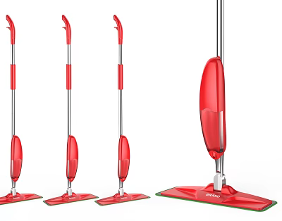 Bathroom Accessories Red Mop Set With Practical Design For Home Cleaning Use 3d model