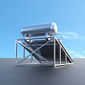 Solar Water Heater With Metal Support Frame Vacuum Tubes And Storage Tank