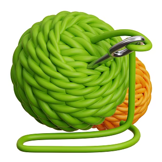 Modern wool ball cartoon wool ball 3d model