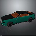Elegant Green Luxury Coupe With Black Roof Red Interior And Stylish Wheel Design
