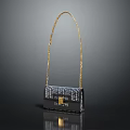 Stylish Fendi Handbag Featuring Gold Chain Strap And Intricate Patterned Design