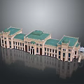 European school university campus playground 3d model