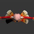 Pink Haired Character With Butterfly Wings Red Orange Gradient Cape Black Tights And Orange Shoes