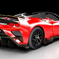 Red Convertible Sports Car With Sleek Aerodynamic Design And Black Accents