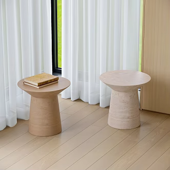 Modern Side Marble Side Corner Round Side Retro Books 3d model