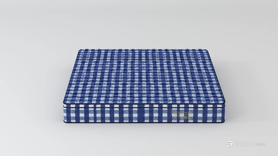 Blue and White Checkered Mattress High Quality Comfortable Home Classic Design 3d model 