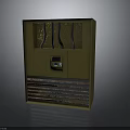 Modern Olive Green Furniture Cabinet With Glass Door Black Lines Control Panel And Louvered Bottom