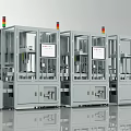 Automated Industrial Equipment Units With Digital Display Screens And Indicator Lights