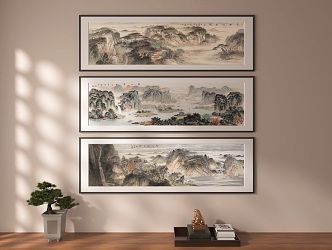 New Chinese Landscape Painting Decorative Painting 3d model