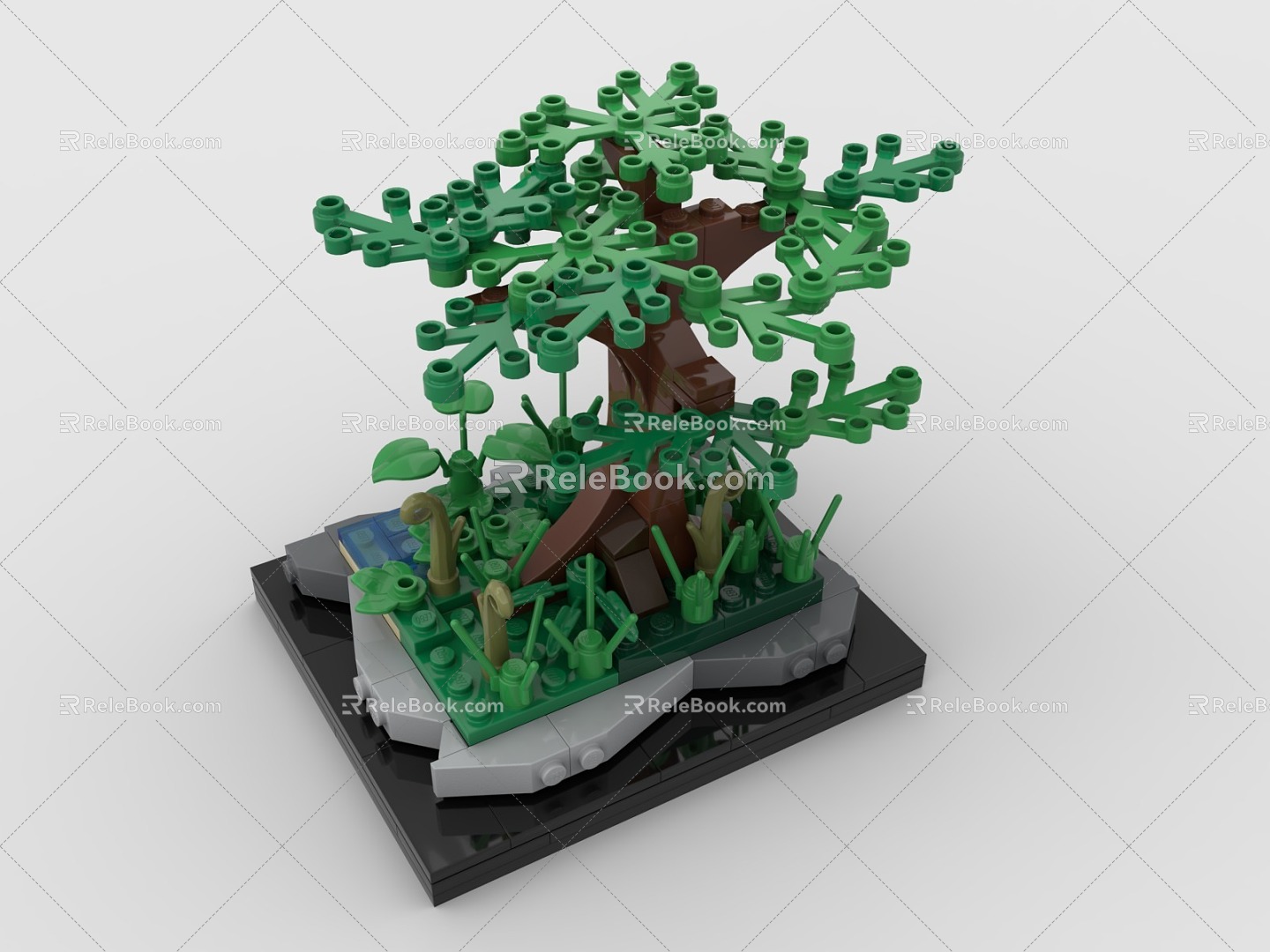 Lego Toys Lego Plants Trees Meadow 3d model