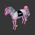 White Body Unicorn Shaped Household Item With Rainbow Mane Tail Black Pad And Colorful Logo