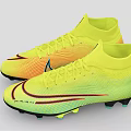Yellow Orange Gradient High Top Soccer Cleats With Cleated Sole And Branded Design