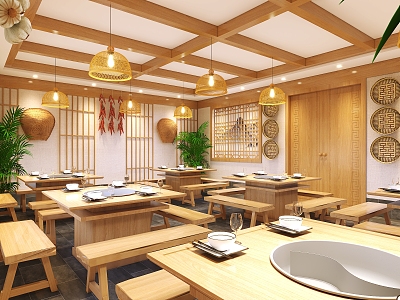 New Chinese Restaurant Nongjiale Hall 3d model