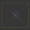 Photo Spot With Blue Cubes Letters D E C Light Beams Circular Pool Green Edges