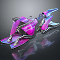 Futuristic Purple And Silver Streamlined Vehicle Design With Transparent Elements 3d model