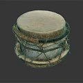 Traditional Handcrafted Musical Instrument Drum Featuring Leather Head And Rope Bindings