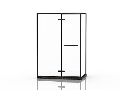 Modern Shower Sauna Cabin With Transparent Glass And Sleek Black Frame Design 3d model
