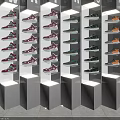 Clothing Store WARRIOR1927 Shoe Display With Various Colors Shelves And Lighting