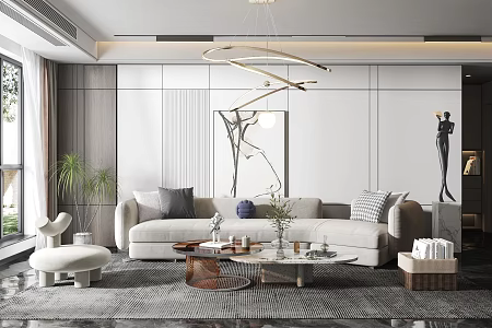 modern living room 3d model