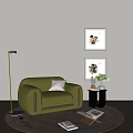 Modern single sofa 3d model