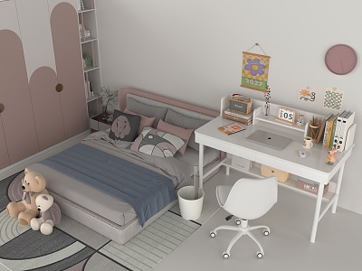 Modern Children's Room Girls Room 3d model