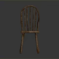 Rustic Wooden Chair With Vertical Slat Backrest Woven Seat And Natural Wood Finish