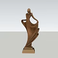 Elegant Bronze Female Sculpture Carving With Flowing Dress And Square Base