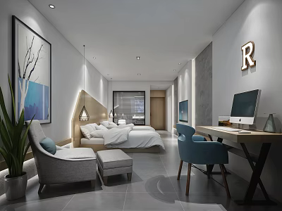 Modern Rooms Art Hotel 3d model Modern Rooms Art Hotel 3d model