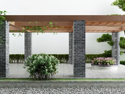 Modern gallery courtyard landscape sketch 3d model Modern gallery courtyard landscape sketch 3d model