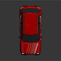 Red Small Car with White Stripes 129 Logo on Door and Pink Wheels