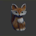 Cartoon Fox Game Character With Orange White Fur Sitting Pose Large Ears And Bushy Tail