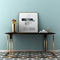 Modern end view table side cabinet 3d model