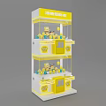 Double Layer Yellow Arcade Claw Machine Coin Operated With Stuffed Toys