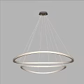 Modern White Double Circular LED Chandelier For Minimalist Interior Ceiling Lighting 3d model
