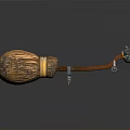 Handmade Decorative Broom With Woven Head Wooden Handle And Metal Brackets
