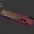 Modern Black Computer Keyboard With White Keys And Green Indicator Lights