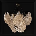 Elegant Modern Chandelier With Feather Like Crystal Blades And Decorative Hanging Design