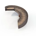 Elegant Architectural Spiral Staircase With Wooden Steps And Curved Handrail Design