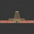 Traditional Brick Architecture With Square Base Multi Tiered Towers And Red White Striped Edges