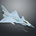 Detailed Fighter Jet Model With Realistic Wing Design And Gray Background