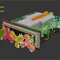 Industrial Manufacturing Equipment With Orange Mechanical Components And Large Structure